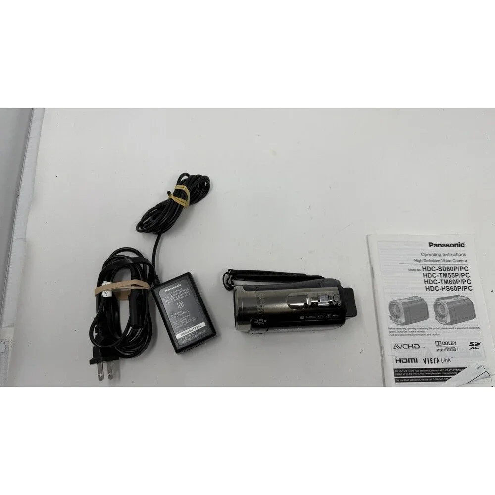 Panasonic HDC-TM60 Handheld HD Zoom Digital Camcorder / BLACK, Charger + SD Card